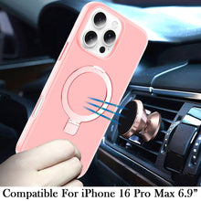 For iPhone 16 PRO MAX Case Metal Circle Ring Stand Rugged Cover + Tempered Glass