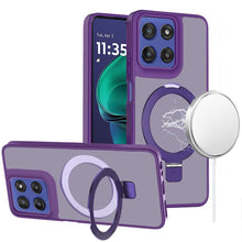 For Moto G Stylus 2025 Case Metal Circle Ring Stand Rugged Cover +Tempered Glass