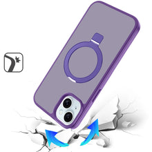 For iPhone 15 Case Metal Circle Ring Stand Rugged Phone Cover + 2 Tempered Glass