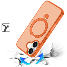 For iPhone 17 Case Magnetic Metal Circle Stand Rugged Cover + Tempered Glass