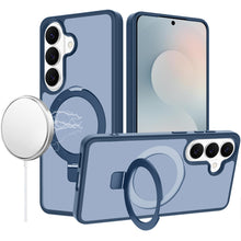 For Samsung S25 FE Case Metal Circle Ring Stand Rugged Cover + Tempered Glass