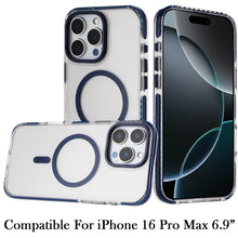 For iPhone 16 PRO MAX Case Color Matching Trim Magnetic Circle + Tempered Glass
