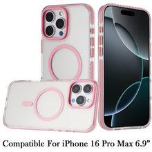 For iPhone 16 PRO MAX Case Color Matching Trim Magnetic Circle + Tempered Glass