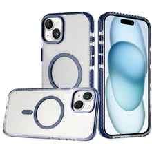 For iPhone 15 Case Color Matching Trim Magnetic Circle Cover + 2 Tempered Glass