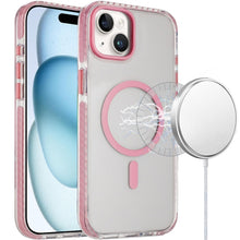 For iPhone 15 Case Color Matching Trim Magnetic Circle Cover + 2 Tempered Glass