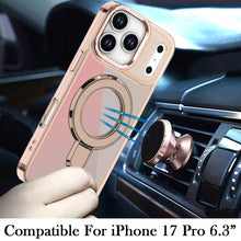For iPhone 17 PRO Case Radiant Chrome w/ Magnetic Circle Stand + Tempered Glass