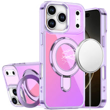 For iPhone 17 PRO Case Radiant Chrome w/ Magnetic Circle Stand + Tempered Glass