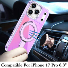 For iPhone 17 PRO Case Radiant Chrome w/ Magnetic Circle Stand + Tempered Glass