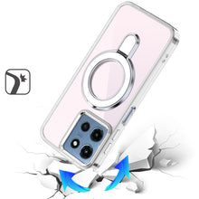 For Moto G 2025 Case Radiant Chrome Magnetic Circle with Stand + Tempered Glass