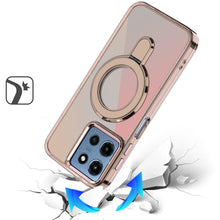 For Moto G 2025 Case Radiant Chrome Magnetic Circle with Stand + Tempered Glass