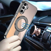 For Samsung A16 5G Case Radiant Chrome Magnetic Circle Stand + Tempered Glass