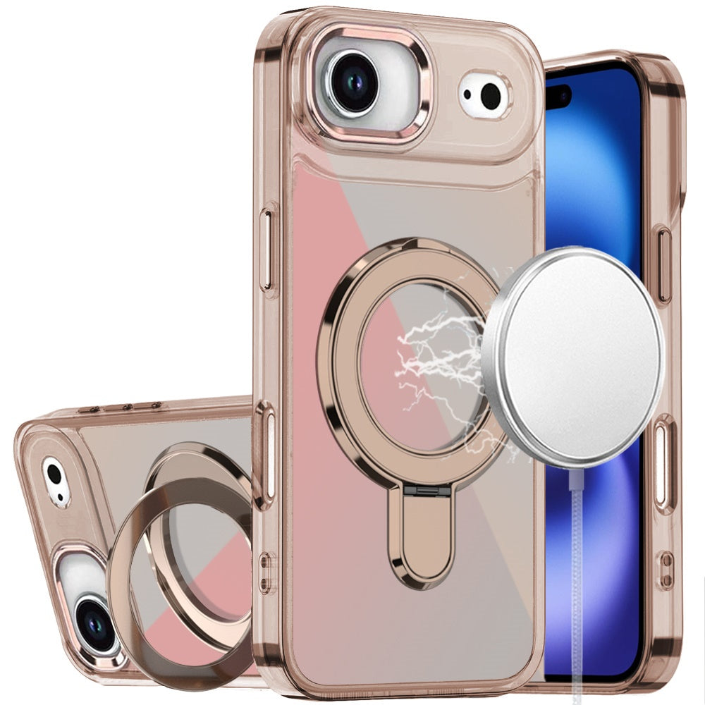 For iPhone Air Case Radiant Chrome with Magnetic Circle Stand + Tempered Glass