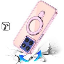 For Moto G Stylus 2025 Case Radiant Chrome Magnetic Circle Stand +Tempered Glass