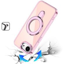 For iPhone 16e Case Radiant Chrome Cover Magnetic Circle Stand + Tempered Glass