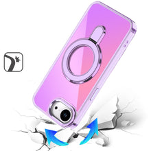 For iPhone 16e Case Radiant Chrome Cover Magnetic Circle Stand + Tempered Glass