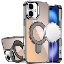 For iPhone 17 Case Radiant Chrome with Magnetic Circle Stand + Tempered Glass