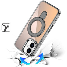 For iPhone 17 Case Radiant Chrome with Magnetic Circle Stand + Tempered Glass