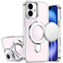 For iPhone 17 Case Radiant Chrome with Magnetic Circle Stand + Tempered Glass