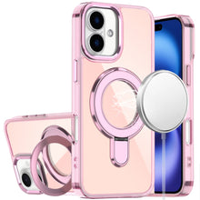 For iPhone 17 Case Radiant Chrome with Magnetic Circle Stand + Tempered Glass