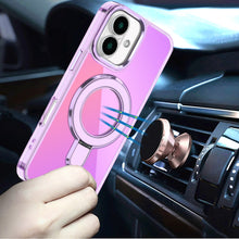 For iPhone 17 Case Radiant Chrome with Magnetic Circle Stand + Tempered Glass