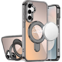 For Samsung S25 FE Case Radiant Chrome Magnetic Circle Stand + Tempered Glass