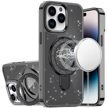 For iPhone 14 PRO MAX 6.7 in.Case Translucent Full Glitter Magnetic Circle Cover