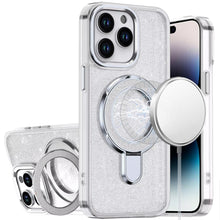 For iPhone 14 PRO MAX 6.7 in.Case Translucent Full Glitter Magnetic Circle Cover