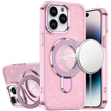 For iPhone 14 PRO MAX 6.7 in.Case Translucent Full Glitter Magnetic Circle Cover