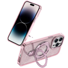 For iPhone 14 PRO MAX 6.7 in.Case Translucent Full Glitter Magnetic Circle Cover