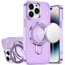 For iPhone 14 PRO MAX 6.7 in.Case Translucent Full Glitter Magnetic Circle Cover
