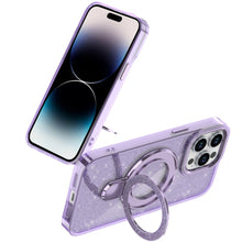 For iPhone 14 PRO MAX 6.7 in.Case Translucent Full Glitter Magnetic Circle Cover