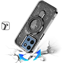 For Moto G 2025 Case Translucent Full Glitter Magnetic Circle + Tempered Glass
