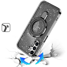 For Samsung A16 5G Case Translucent Full Glitter Magnetic Circle +Tempered Glass