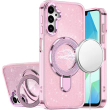 For Samsung A16 5G Case Translucent Full Glitter Magnetic Circle +Tempered Glass