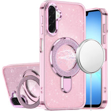 For Samsung A17 5G Case Translucent Full Glitter Magnetic Circle +Tempered Glass