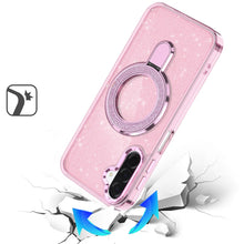 For Samsung A17 5G Case Translucent Full Glitter Magnetic Circle +Tempered Glass