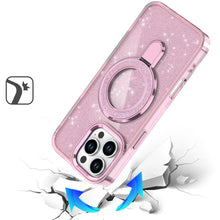 For iPhone 16 PRO MAX Case Translucent Glitter Magnetic Circle + Tempered Glass