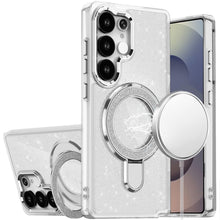 For Samsung S26 Ultra Case Translucent Glitter Magnetic Circle + Tempered Glass