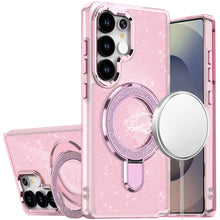 For Samsung S26 Ultra Case Translucent Glitter Magnetic Circle + Tempered Glass