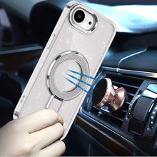 For iPhone 16e Case Translucent Full Glitter Magnetic Circle + Tempered Glass