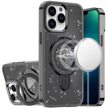 For iPhone 13 Pro Max Case Translucent Full Glitter with Magnetic Bling Circle
