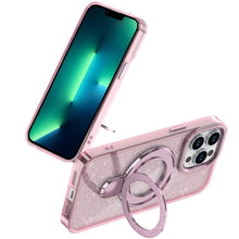 For iPhone 13 Pro Max Case Translucent Full Glitter with Magnetic Bling Circle