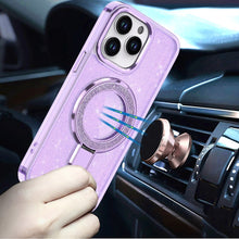 For iPhone 13 Pro Max Case Translucent Full Glitter with Magnetic Bling Circle