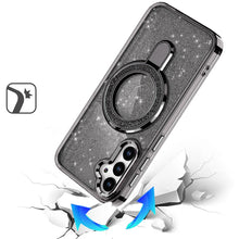 For Samsung S25 FE Case Translucent Full Glitter Magnetic Circle +Tempered Glass