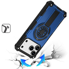 For iPhone 17 Pro Max Case Rugged Magnetic Circle Pop-Out Stand + Tempered Glass