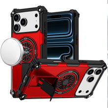 For iPhone 17 Pro Max Case Rugged Magnetic Circle Pop-Out Stand + Tempered Glass