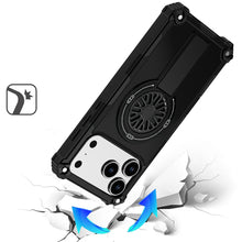 For iPhone 17 PRO Case Rugged Magnetic Circle w/ Pop-Out Stand + Tempered Glass