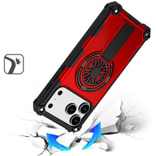 For iPhone 17 PRO Case Rugged Magnetic Circle w/ Pop-Out Stand + Tempered Glass