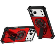 For iPhone 17 PRO Case Rugged Magnetic Circle w/ Pop-Out Stand + Tempered Glass