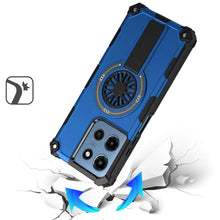 For Moto G 2025 Case Dual Layer Magnetic Circle Pop-Out Stand + Tempered Glass